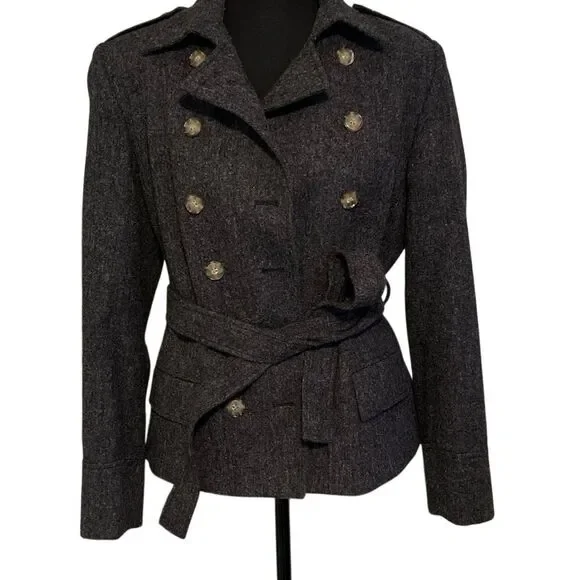 J. Peterman Women’s Wool Double Breasted Pea Coat - Picture 4 of 9